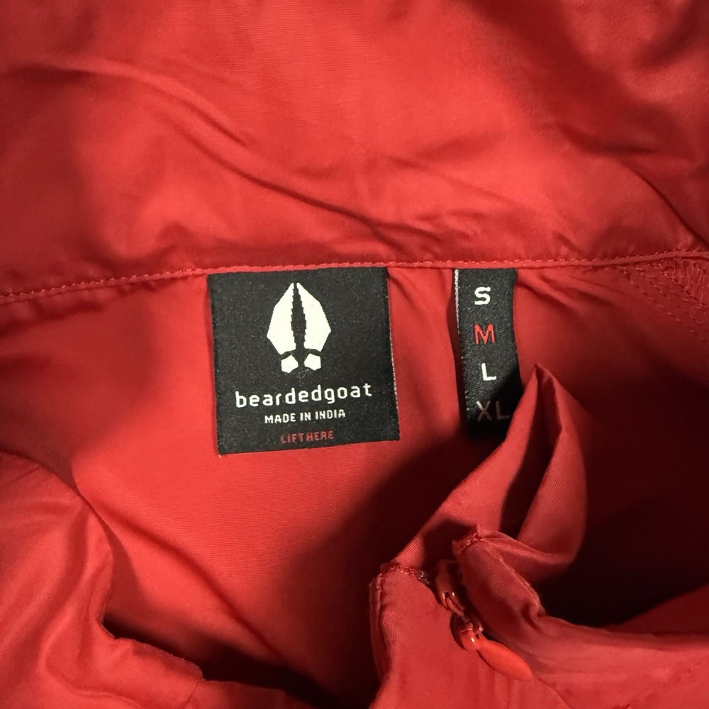 Bearded Goat Jacket Medium Red Pullover Windbreak… - image 4